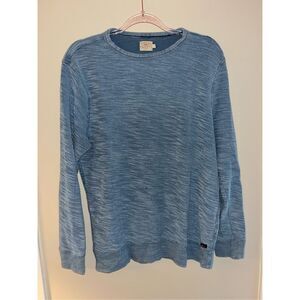 Men's Faherty Light Blue Long Sleeve Terrycloth Shirt Large